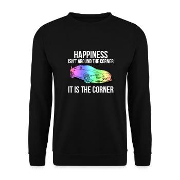Happiness is the corner - Unisex Sweatshirt - black - Front - Alina (178cm) & Michal (187cm)