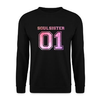 Soulsister 01 Partner Paar Freund BFF Freundin - Sweat-shirt Unisexe - noir - Devant - Alina (178cm) & Michal (187cm)