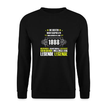 Cadeau pour le 29 anniversaire pour les joueurs de fléchettes - Sweat-shirt Unisexe - noir - Devant - Alina (178cm) & Michal (187cm)