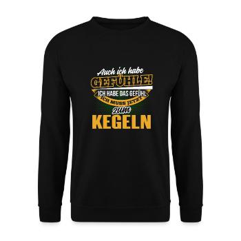KEGELN - Ich habe auch Gefühle - Unisex Pullover - Schwarz - Vorne - Alina (178cm) & Michal (187cm)
