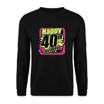 40 Anniversaire - Félicitations cadeau - Sweat-shirt Unisexe - noir - Devant - Alina (178cm) & Michal (187cm)