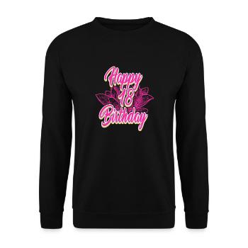 18 Birthday - Congratulations gift - Unisex Sweatshirt - black - Front - Alina (178cm) & Michal (187cm)
