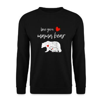 Love you mama bear - Unisex Pullover - Schwarz - Vorne - Alina (178cm) & Michal (187cm)