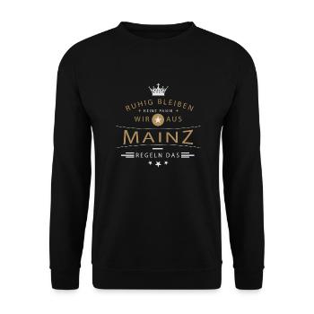 Ruhig bleiben Mainz - Unisex Pullover - Schwarz - Vorne - Alina (178cm) & Michal (187cm)