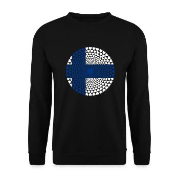 Finlande Finlande Suomi Love Heart Mandala - Sweat-shirt Unisexe - noir - Devant - Alina (178cm) & Michal (187cm)
