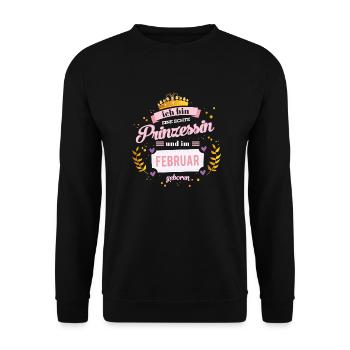 Februar Prinzessin - Unisex Pullover - Schwarz - Vorne - Alina (178cm) & Michal (187cm)