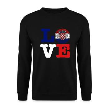 COEUR CROATIE - Sweat-shirt Unisexe - noir - Devant - Alina (178cm) & Michal (187cm)