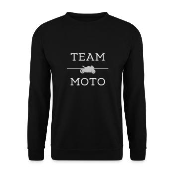 "Team moto" t-shirt humour moto - Sweat-shirt Unisexe - noir - Devant - Alina (178cm) & Michal (187cm)
