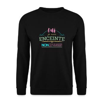 Oui je suis enceinte - Sweat-shirt Unisexe - noir - Devant - Alina (178cm) & Michal (187cm)