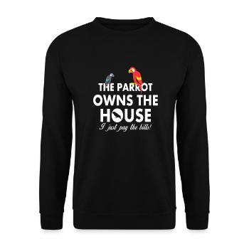 Papagei Liebhaber - Unisex Pullover - Schwarz - Vorne - Alina (178cm) & Michal (187cm)
