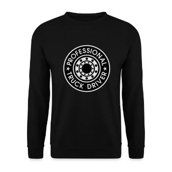 Professional Truck Driver Trucker Fernfahrer - Unisex Pullover - Schwarz - Vorne - Alina (178cm) & Michal (187cm)