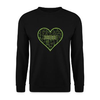 SCIENCE HERZ HEAT - Unisex Pullover - Schwarz - Vorne - Alina (178cm) & Michal (187cm)