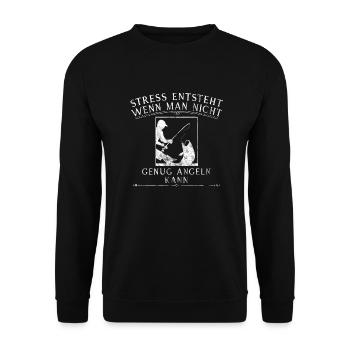 Angeln - Unisex Pullover - Schwarz - Vorne - Alina (178cm) & Michal (187cm)