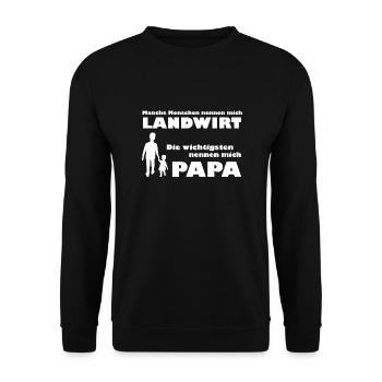 Landwirt Papa - Unisex Pullover - Schwarz - Vorne - Alina (178cm) & Michal (187cm)