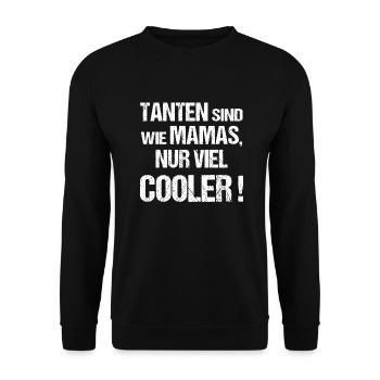 Tanten sind wie Mamas nur cooler - Unisex Pullover - Schwarz - Vorne - Alina (178cm) & Michal (187cm)