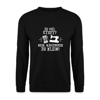 Nähen - Zu viel Stoff? - T-Shirt - Unisex Pullover - Schwarz - Vorne - Alina (178cm) & Michal (187cm)