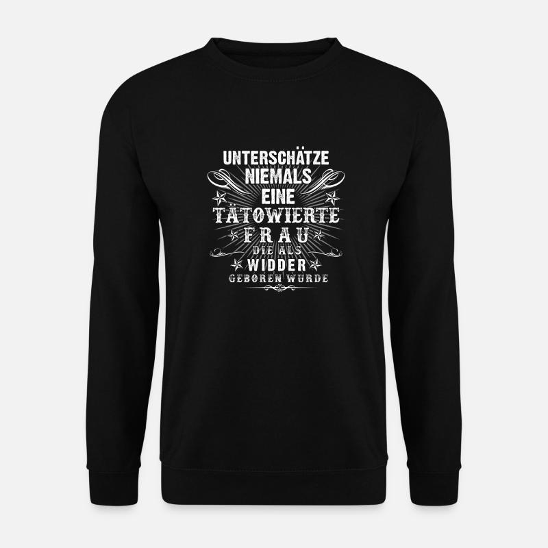 Tätowierte Widder Frau - Unisex Pullover - Schwarz