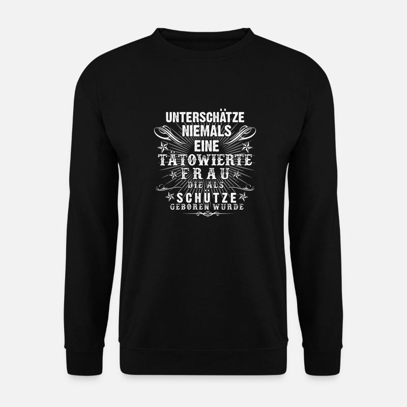 Tätowierte Schütze Frau - Unisex Pullover - Schwarz