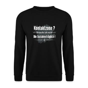 Kontaktzone - Unisex Pullover - Schwarz - Vorne - Alina (178cm) & Michal (187cm)