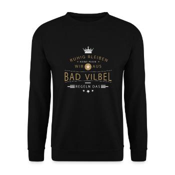 Bad Vilbel cooles Souvenir und witziges Andenken - Unisex Pullover - Schwarz - Vorne - Alina (178cm) & Michal (187cm)