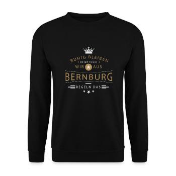 Bernburg cooles Souvenir und witziges Andenken - Unisex Pullover - Schwarz - Vorne - Alina (178cm) & Michal (187cm)