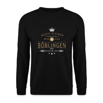 Böblingen cooles Souvenir und witziges Andenken - Unisex Pullover - Schwarz - Vorne - Alina (178cm) & Michal (187cm)