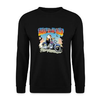 Born to go wild - Unisex Sweatshirt - black - Front - Alina (178cm) & Michal (187cm)