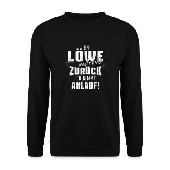 Löwe Sternzeichen - Unisex Pullover - Schwarz - Vorne - Alina (178cm) & Michal (187cm)