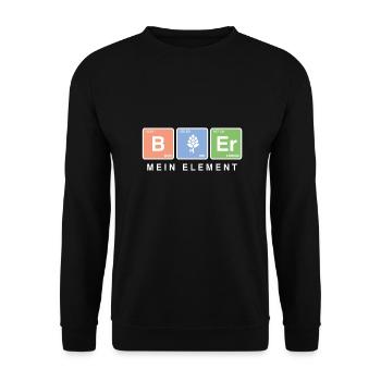 Elementar Bier – Chemie trifft auf Biergenuss - Unisex Pullover - Schwarz - Vorne - Alina (178cm) & Michal (187cm)