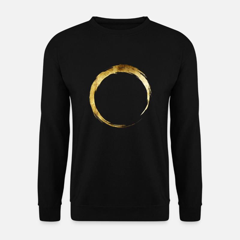Yoga OM Ring Gold - Unisex Pullover - Schwarz