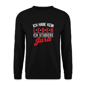 Ich studiere Jura - Unisex Pullover - Schwarz - Vorne - Alina (178cm) & Michal (187cm)