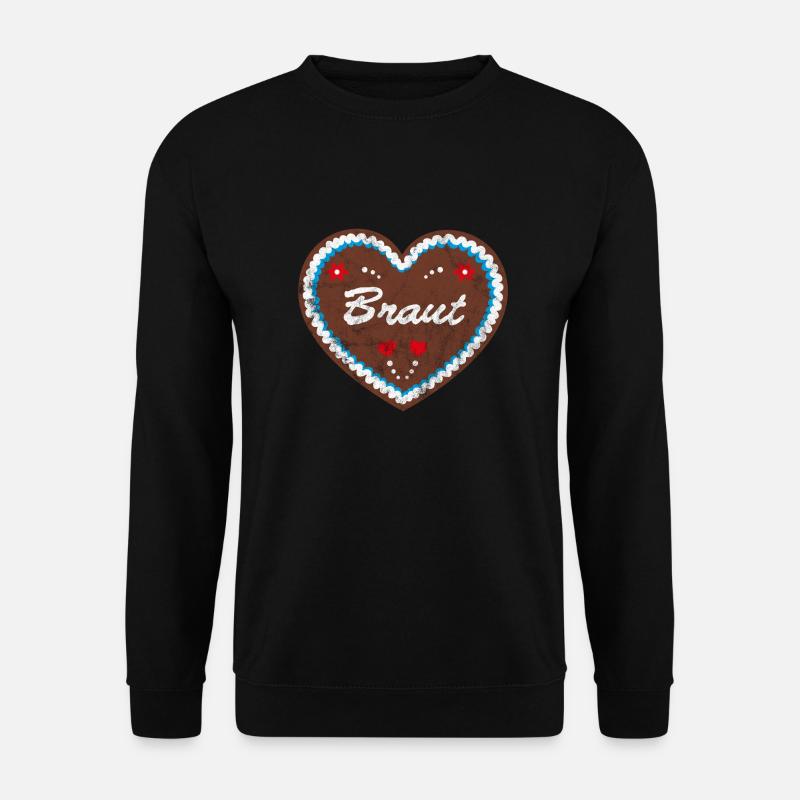 Lebkuchenherz "Braut" JGA - Unisex Pullover - Schwarz