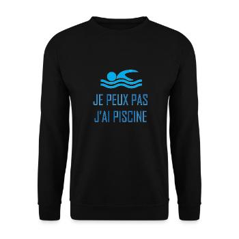 Je peux pas j'ai piscine - Sweat-shirt Unisexe - noir - Devant - Alina (178cm) & Michal (187cm)