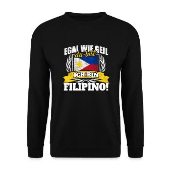 Filipino Filipina Philippinen philippinisch - Unisex Pullover - Schwarz - Vorne - Alina (178cm) & Michal (187cm)