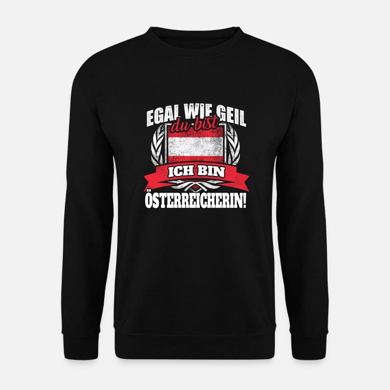 Österreicherin Österreich Österreichisch Geschenk - Unisex Pullover - Schwarz