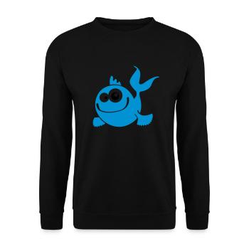 fish fisch - Unisex Pullover - Schwarz - Vorne - Alina (178cm) & Michal (187cm)