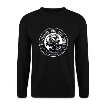EinZylinderZweiTaktPower - Unisex Pullover - Schwarz - Vorne - Alina (178cm) & Michal (187cm)