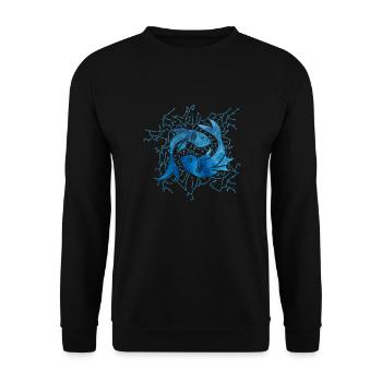 Pisces Zodiac Sign Water - Unisex Sweatshirt - black - Front - Alina (178cm) & Michal (187cm)