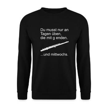 Querflöte üben - Unisex Pullover - Schwarz - Vorne - Alina (178cm) & Michal (187cm)