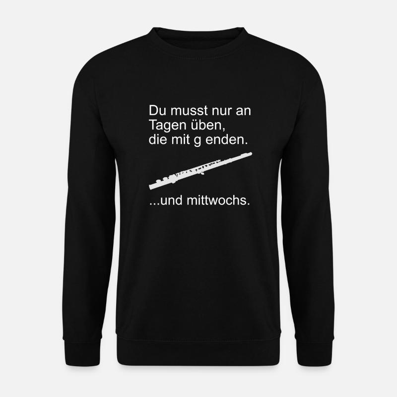 Querflöte üben - Unisex Pullover - Schwarz