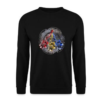 Guitar Puzzle Kreis - Unisex Sweatshirt - black - Front - Alina (178cm) & Michal (187cm)