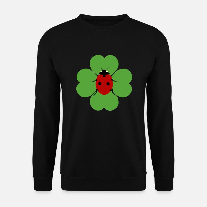 Kleeblatt Marienkäfer - Unisex Pullover - Schwarz