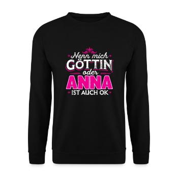 ANNA - Göttin - Unisex Pullover - Schwarz - Vorne - Alina (178cm) & Michal (187cm)