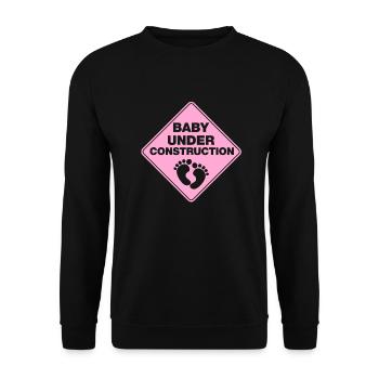 baby under construction - Unisex Pullover - Schwarz - Vorne - Alina (178cm) & Michal (187cm)