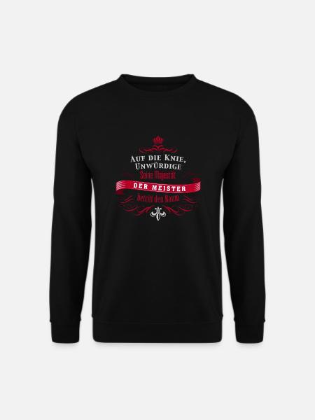 Der Meister betritt den Raum-Meisterprüfung - Unisex Pullover - Schwarz