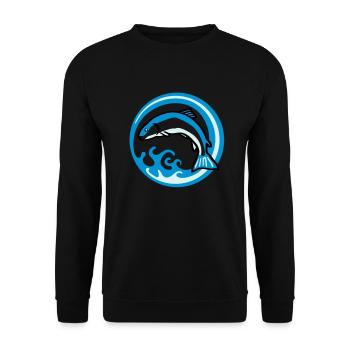 fishing_b_3c - Unisex Pullover - Schwarz - Vorne - Alina (178cm) & Michal (187cm)