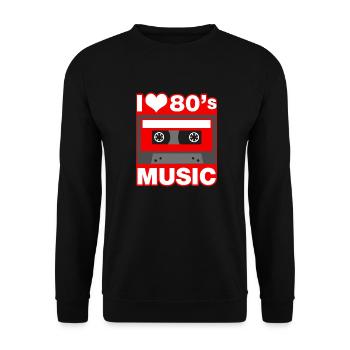 i love 80s music - Unisex Sweatshirt - black - Front - Alina (178cm) & Michal (187cm)