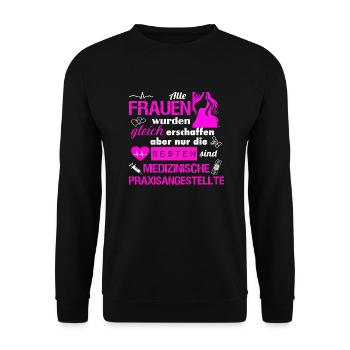 MPA cooler Beruf - Unisex Pullover - Schwarz - Vorne - Alina (178cm) & Michal (187cm)
