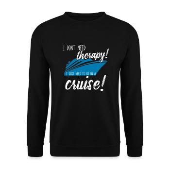 Ich muss auf Kreuzfahrt - Unisex Pullover - Schwarz - Vorne - Alina (178cm) & Michal (187cm)