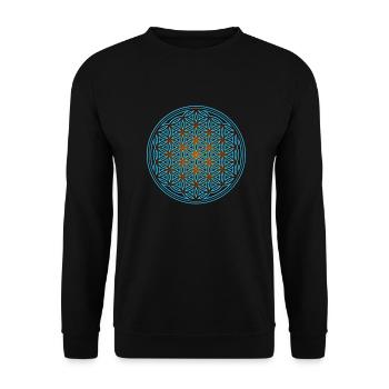 Blume des Lebens - Schutz Symbol - Energetisierung - Unisex Pullover - Schwarz - Vorne - Alina (178cm) & Michal (187cm)